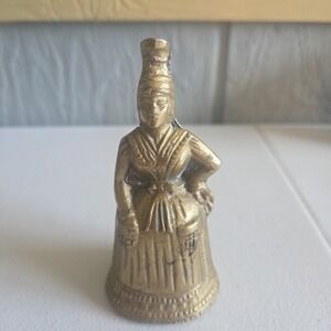 Antique Tibetan Brass Buddhist BELL unique collectible lady Tibet Art Deco Heavy